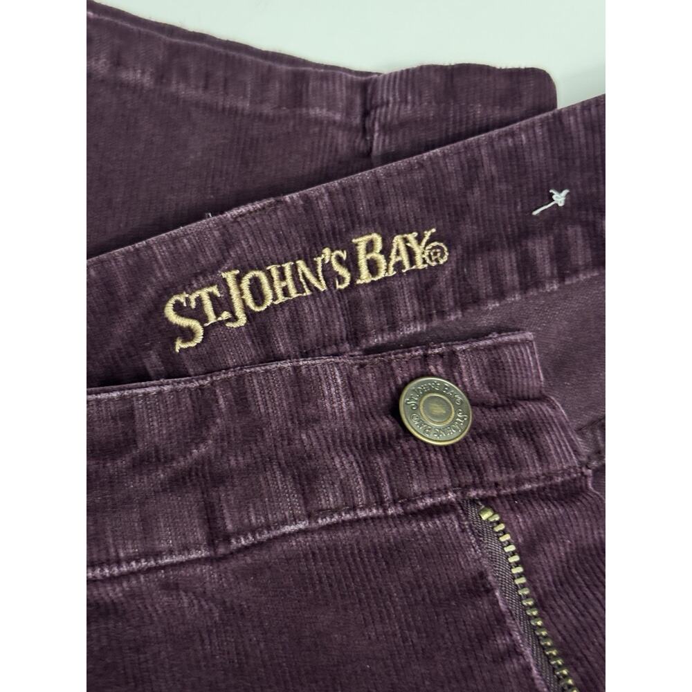 St Johns Bay Bootcut Corduroy Pants Maroon Womens 6 Stretch - Picture 4 of 6